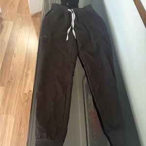 Figs Black Jogger Pants with White Drawstring